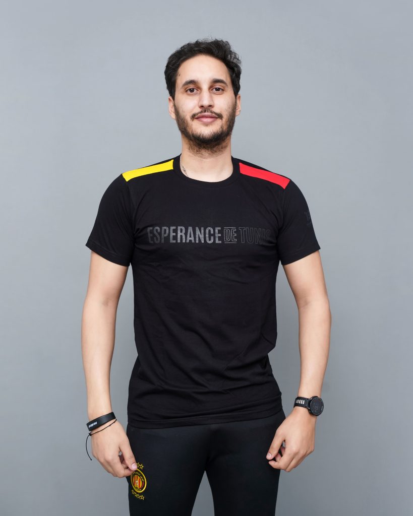 T-shirt Espérance rentrée 2024 – modèle noir casual avec couleurs du club