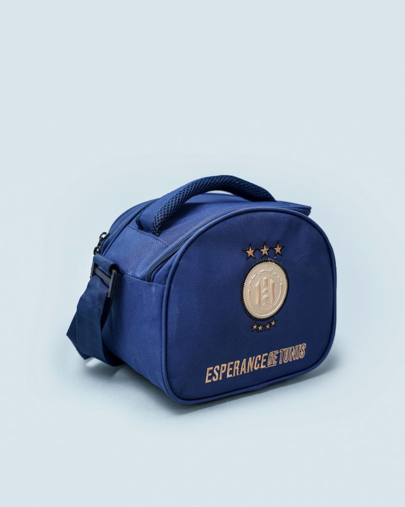 Panier Logo Espérance CL24 – modèle bleu avec écusson brodé et poignée tressée