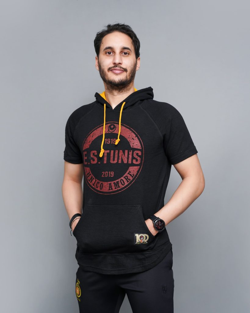 Sweat demi-manche Espérance homme – noir et gris foncé