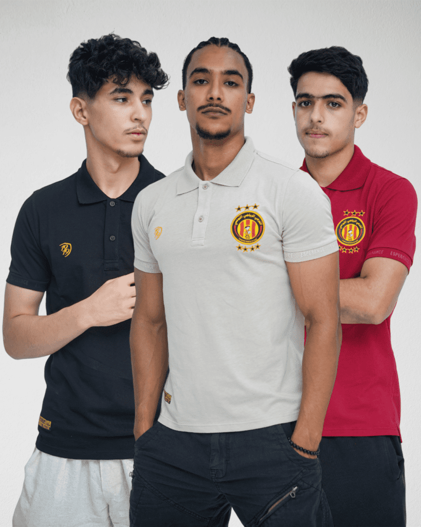 Polo Espérance 1919 Officiel rouge beige et noiir