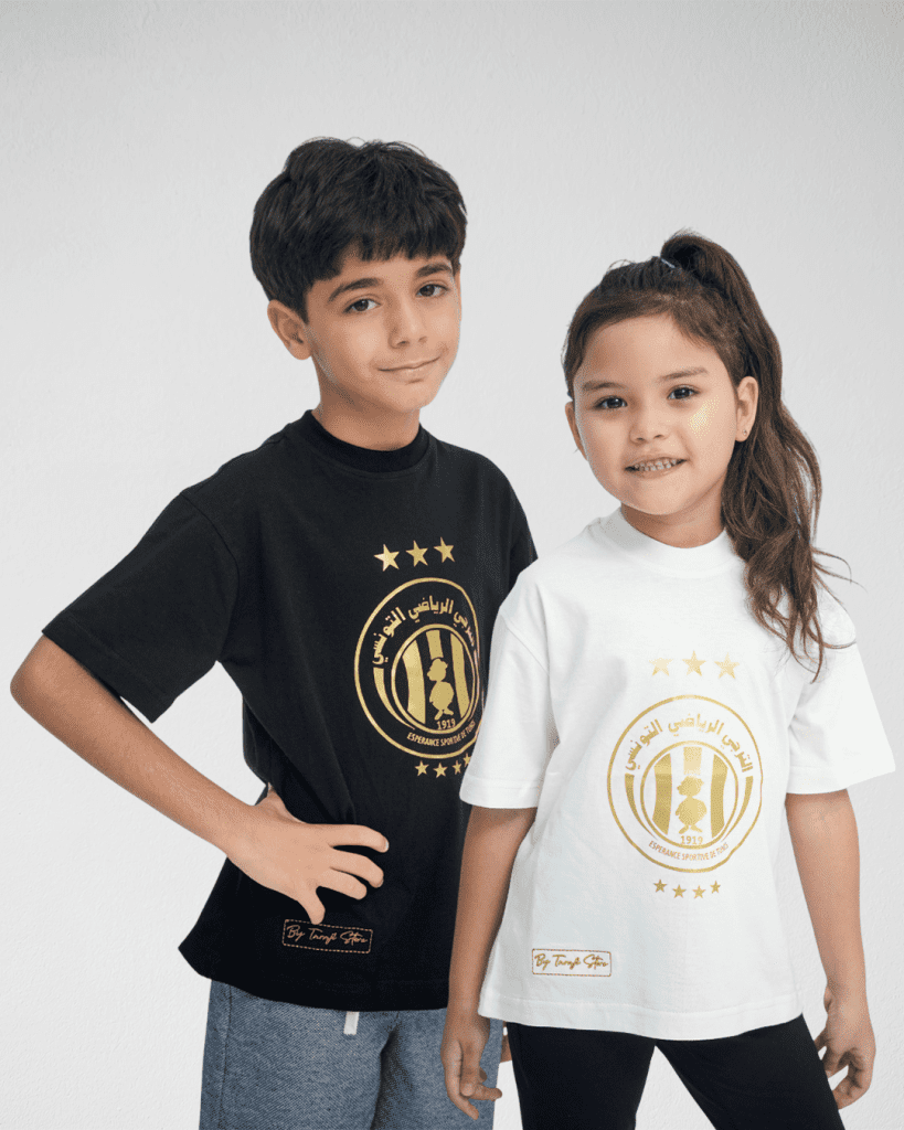 t-shirt oversize espérance enfants logo or 2025